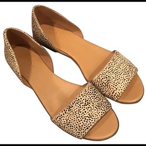 J. Crew 8.5 Morgan calf hair leopard slide sandals